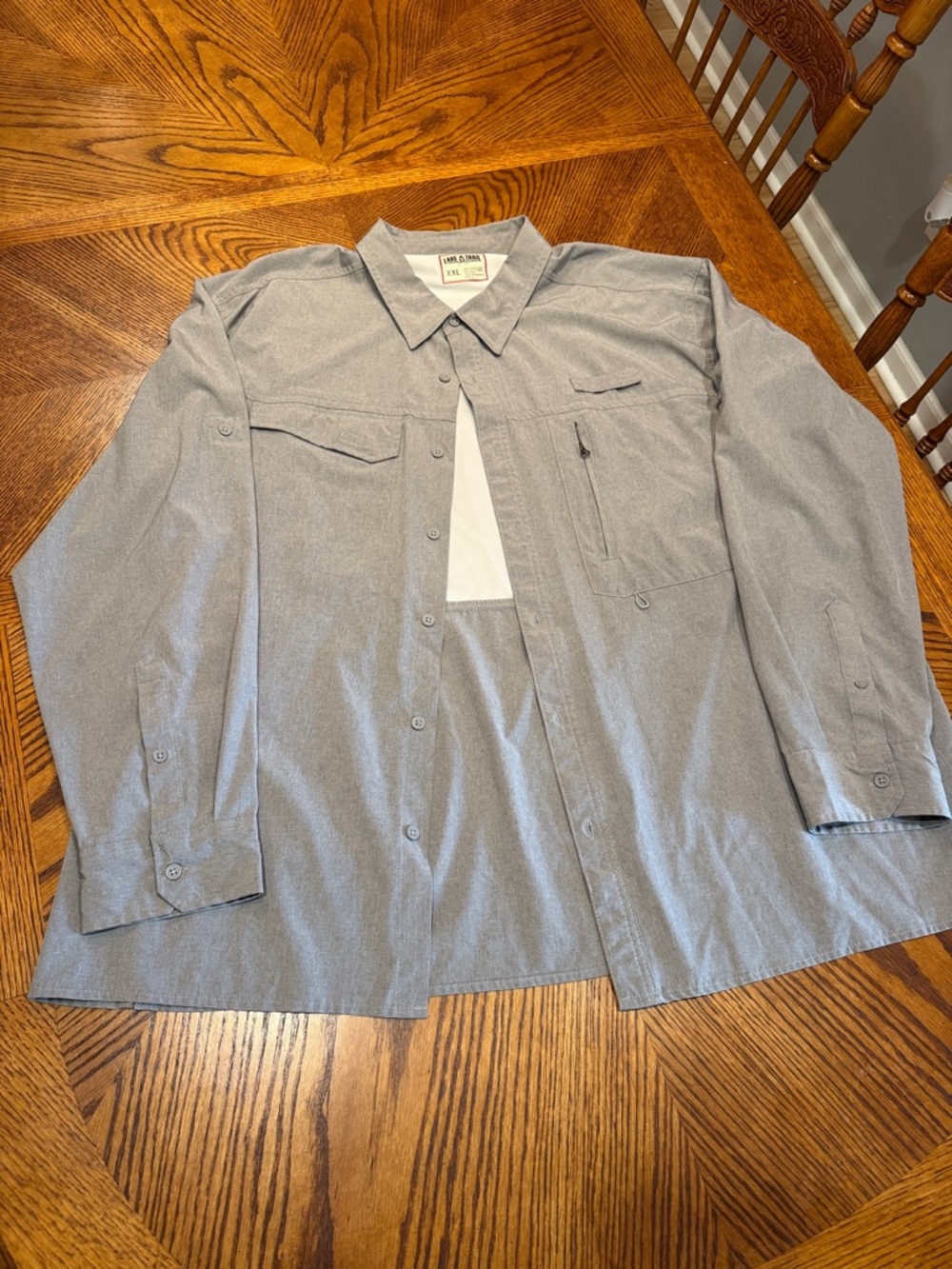 Men's Lightweight Gray Shirt Jacket with Utility Pockets